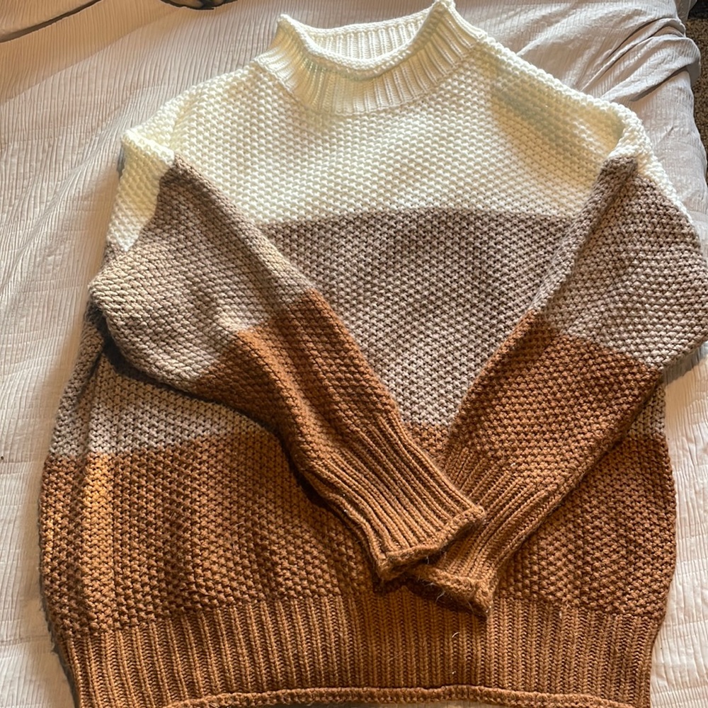 colorblock turtle neck sweater